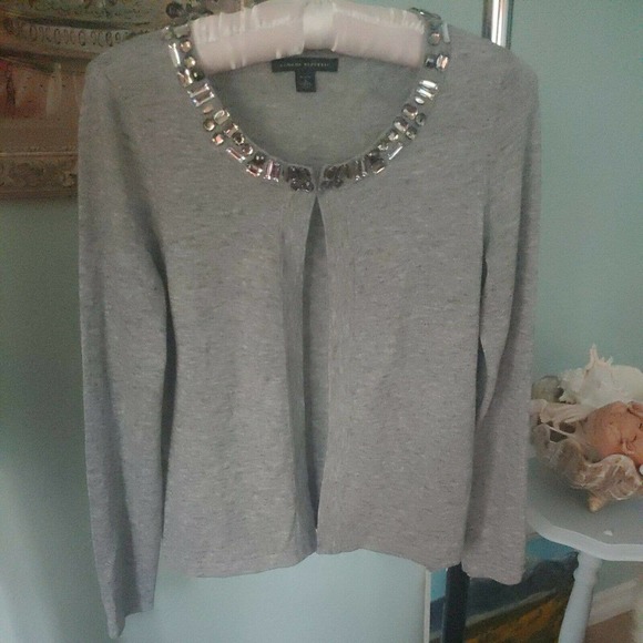 Banana Republic Small rhinestones Sweater Gray - Picture 1 of 6
